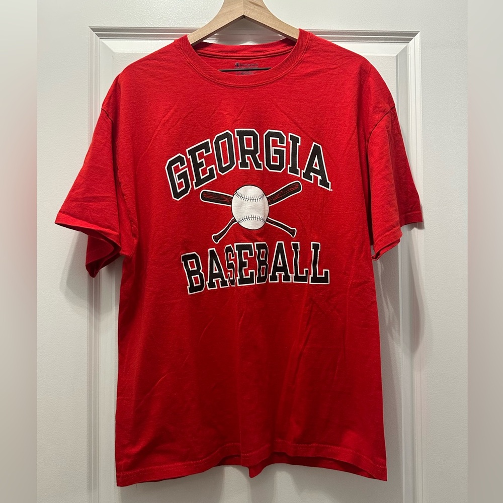Champion Red Georgia Baseball Tee